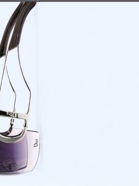 Dior Silver Frame Sunglasses with Purple Lenses